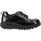 Hush Puppies Keeley Patent Leather Junior Black Lace-Up Shoes