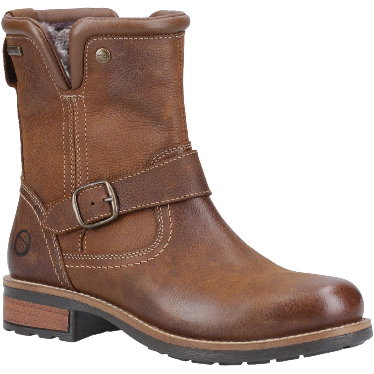 Cotswold Kinsham Leather Women's Tan Winter Mid Calf Boots