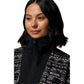 Columbia Sequoia Grove Printed Half Zip Polyester Women's Black Fleece Pullover
