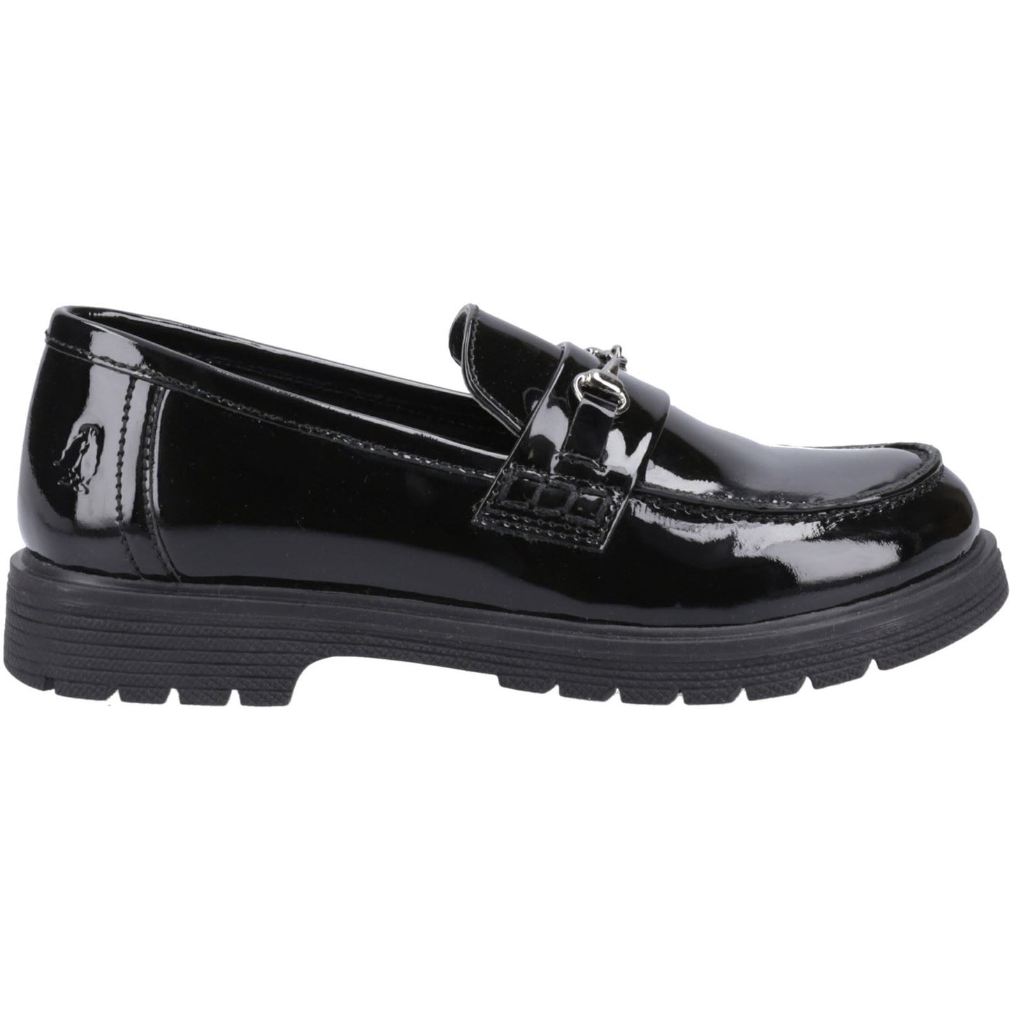 Hush Puppies Lydia Patent Leather Youth Black Loafers