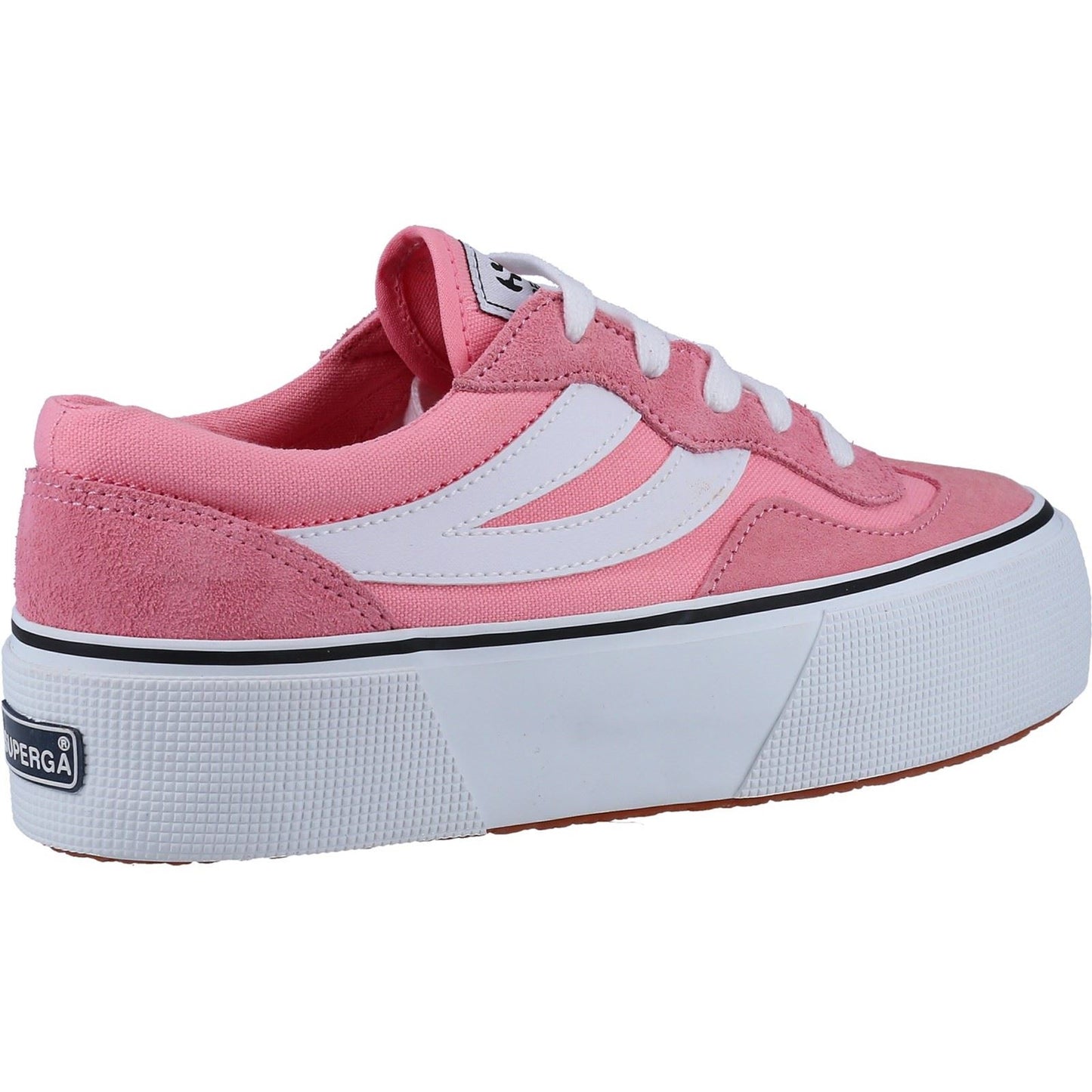 Superga Women's 3041 Revolley Colorblock Platform Trainer in Pink/White