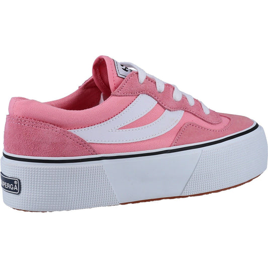 Superga Women's 3041 Revolley Colorblock Platform Trainer in Pink/White