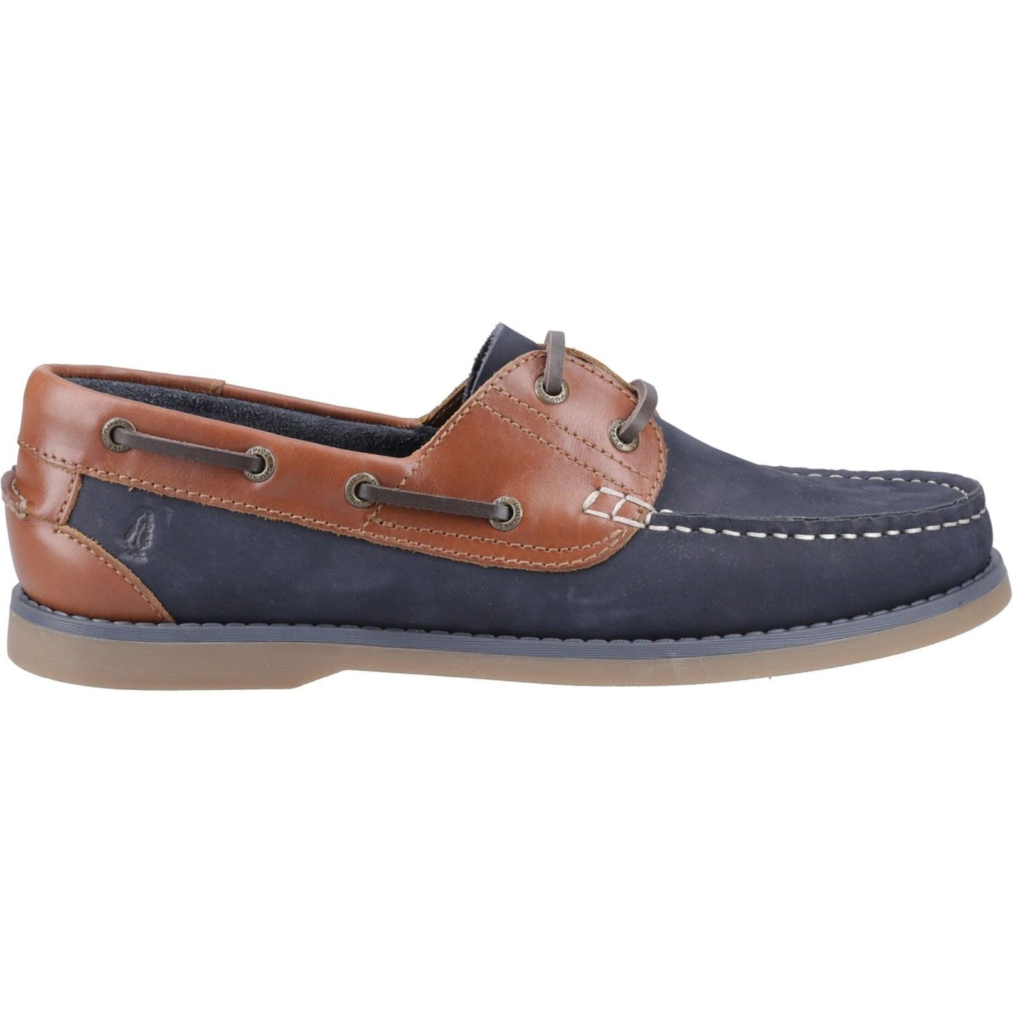 Hush Puppies Wilson Leather Men's Navy/Tan Boat Shoes