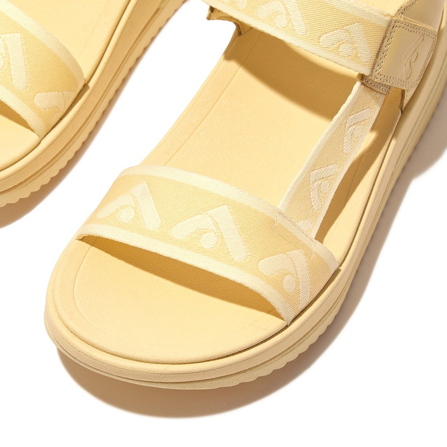 Fitflop Surff Back Strap Polyester/Leather Women's Mellow Yellow Wide Sandals