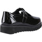 Hush Puppies Florrie T-Bar Leather Black Shoes
