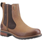 Cotswold Notgrove Leather Women's Brown Flat Chelsea Boots