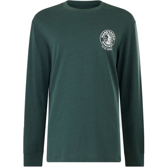 Hard Yakka Men's Heritage Icon Long Sleeve Tee in Gardeners Green