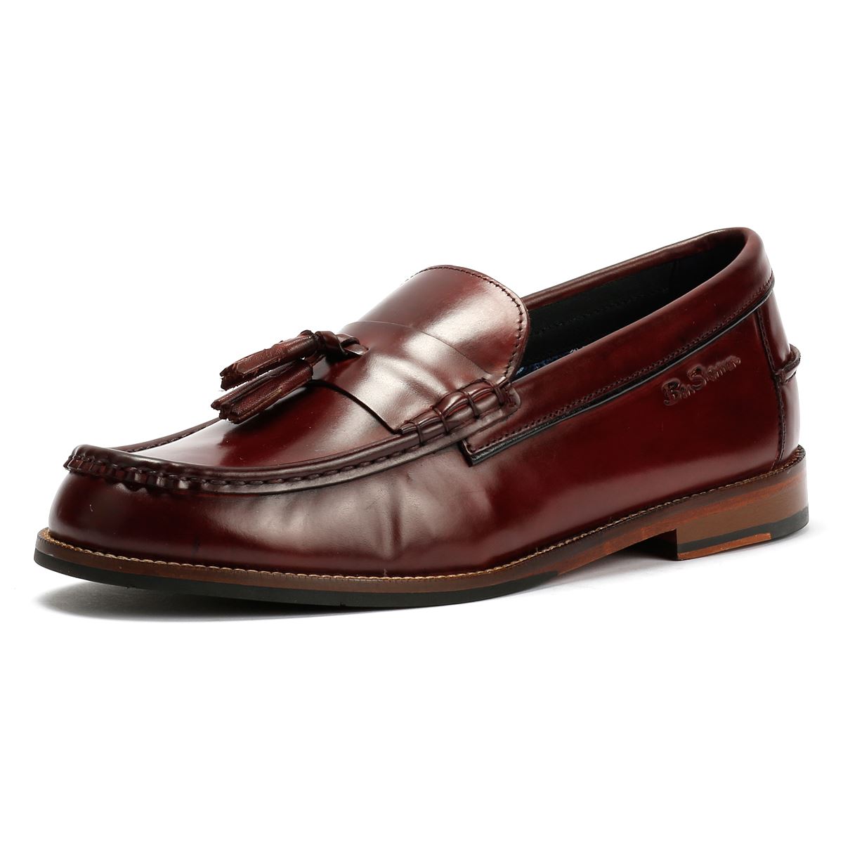 Ben Sherman Sid Brush Off Leather Men's Burgundy Tassel Loafers