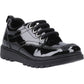 Hush Puppies Keeley Patent Leather Youth Black Lace-Up Shoes