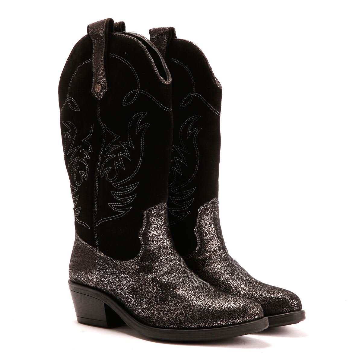Osprey London The Louisiana Leather Women's Black/Gunmetal Boots