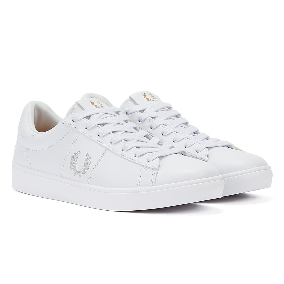 Fred Perry Spencer Leather Mens White/Silver Trainers