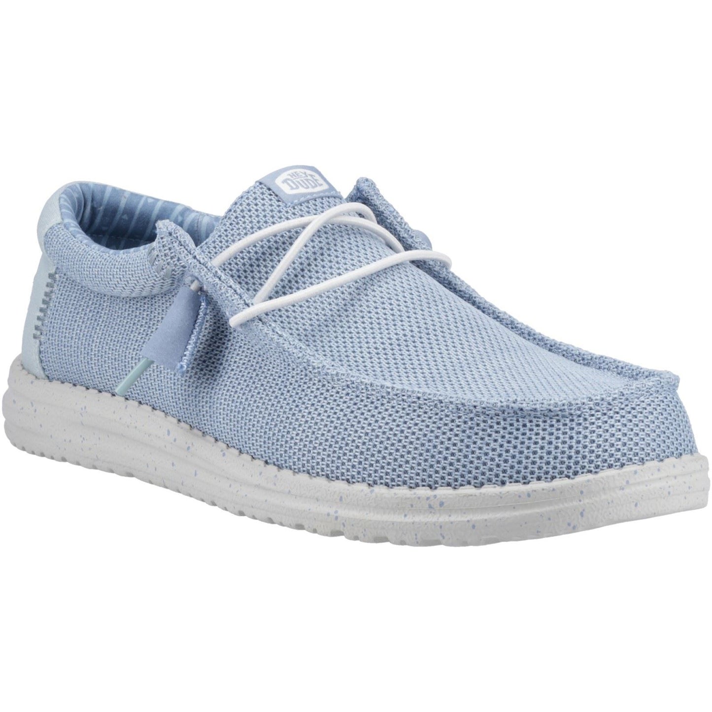 HEYDUDE Wally Stretch Sox Polyester Men's Cloud Blue/Dawn Blue Moccasins Shoes