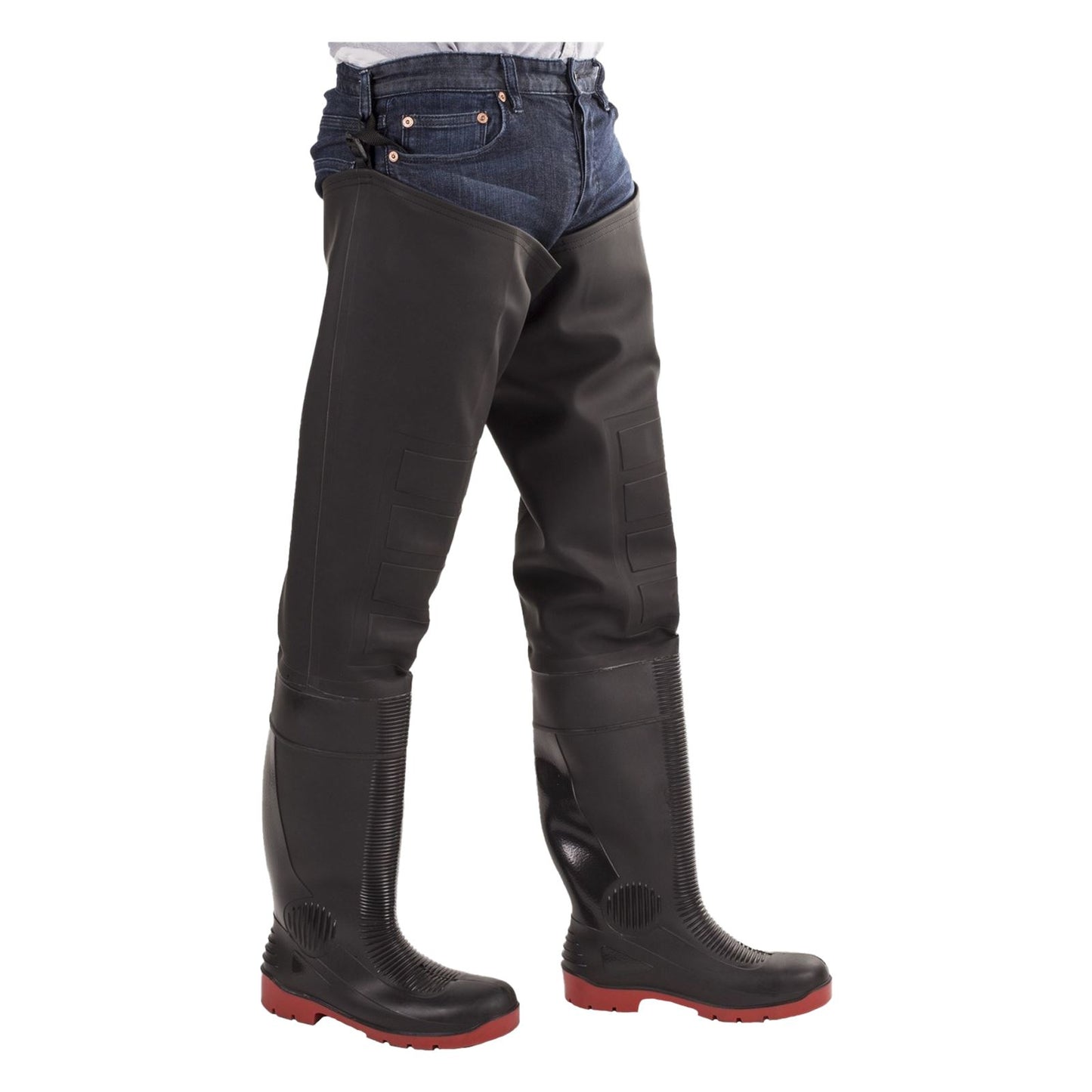 Amblers Safety Unisex Rhone Thigh Safety Wader in Black/Red