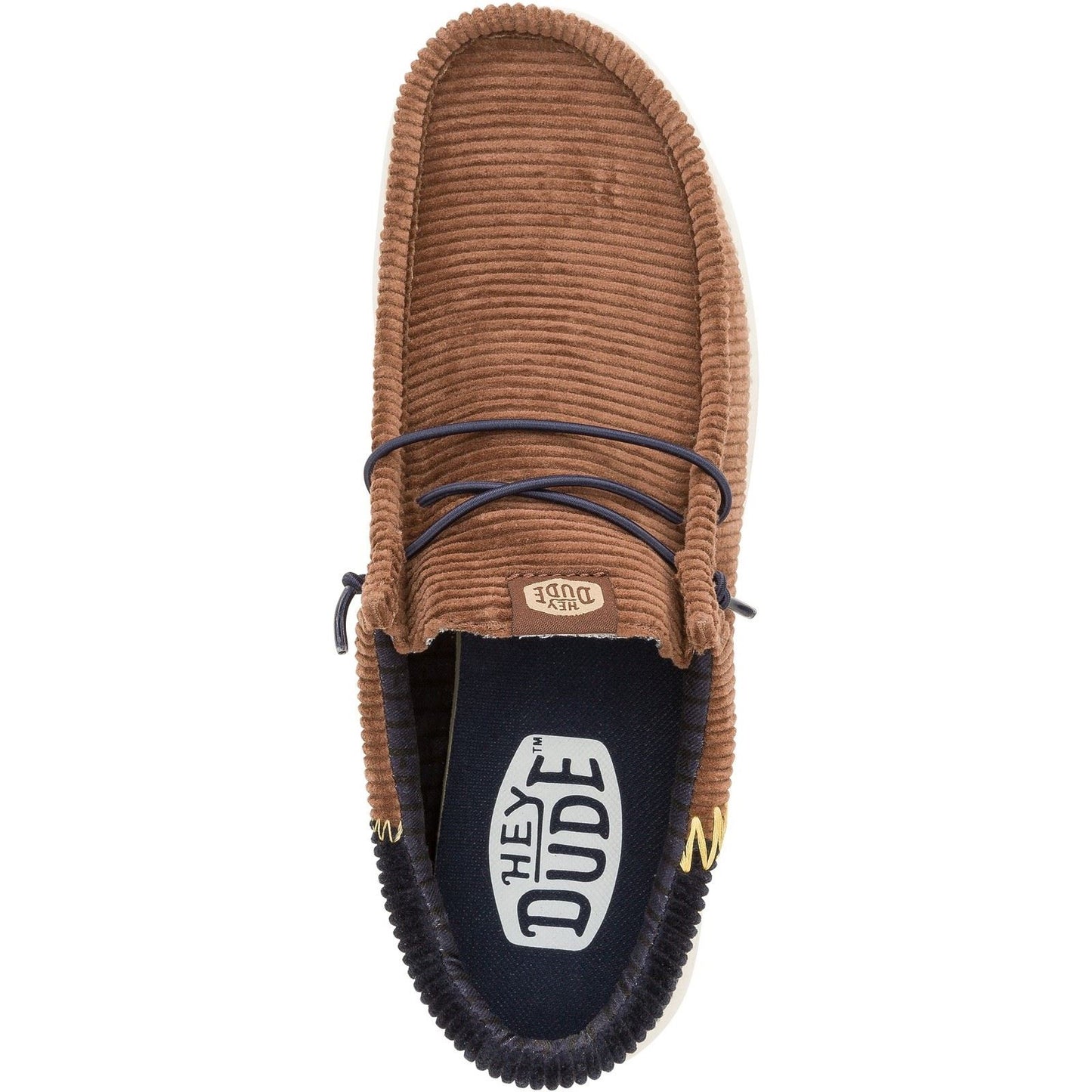 HEYDUDE Men's Wally Funk Corduroy Shoes in Espresso/Blue Jean