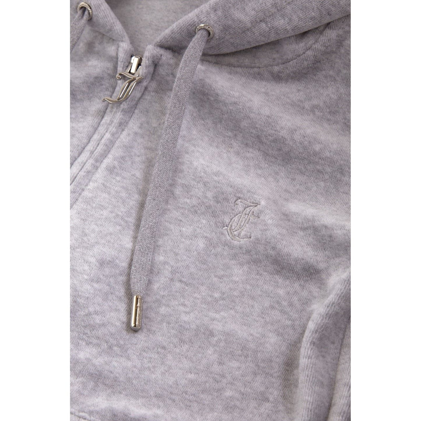 Juicy Couture Robertson Classic Jacket Polyester Women's Silver Hooded Sweatshirt
