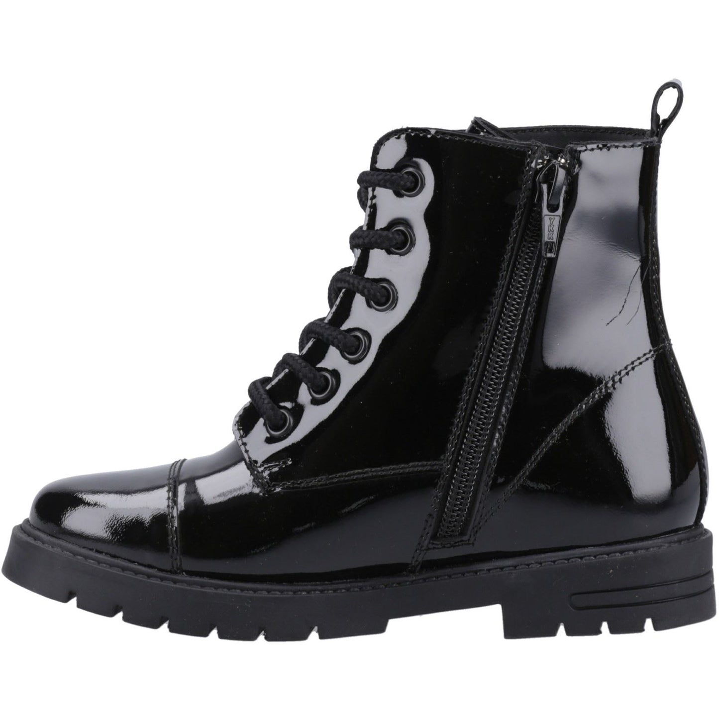 Hush Puppies Lauren Patent Leather Youth Black Boots