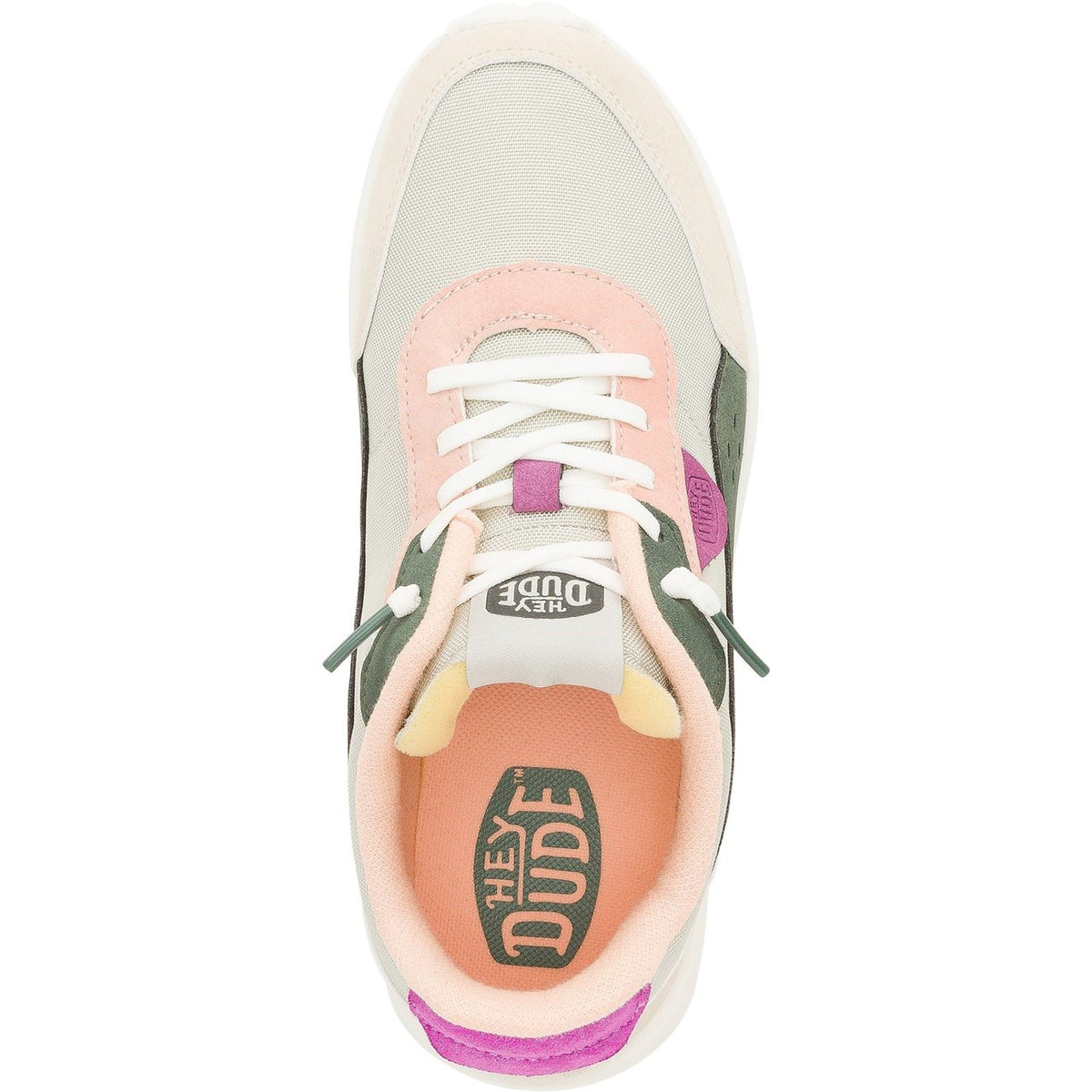 HEYDUDE Women's Hayden Colorblock Trainers in Dusty Olive/Multi