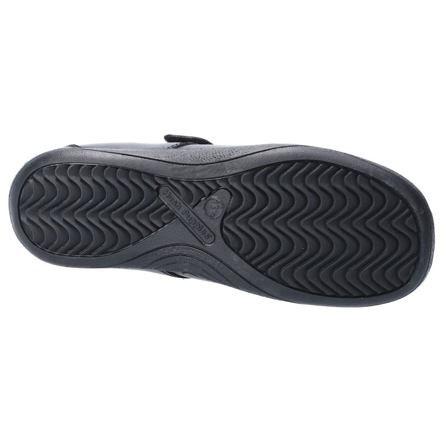 Hush Puppies Amber Youth Girls Black Leather Shoes