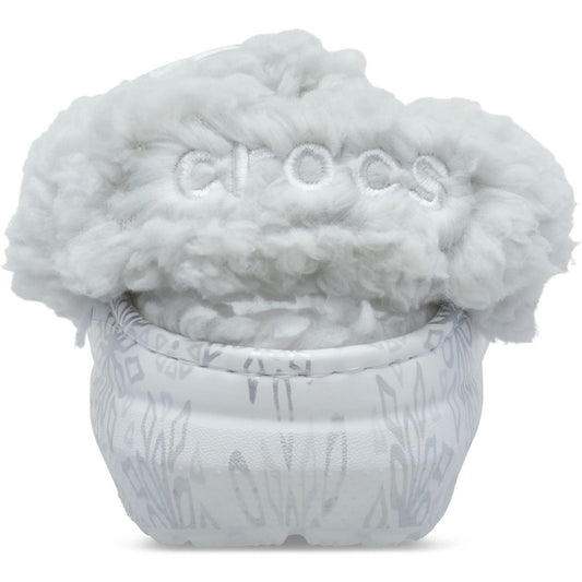 Crocs Classic Fleece Lined Kid Girl's Snow White Casual Shoes - Clogs