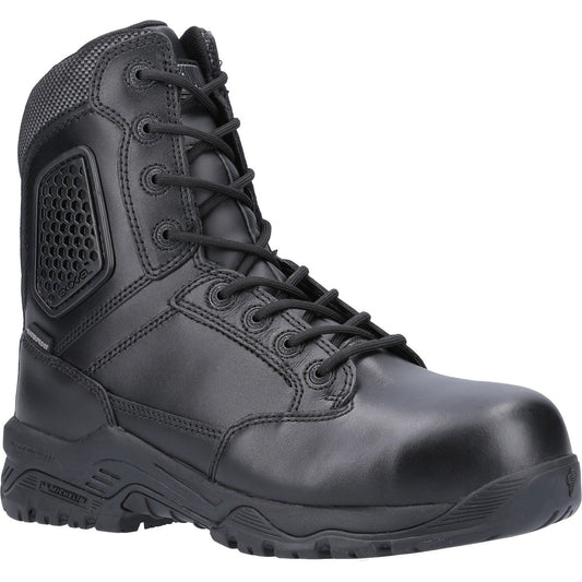 Magnum Strike Force 8.0 Side-Zip CT CP WP Uniform Safety Boot in Black
