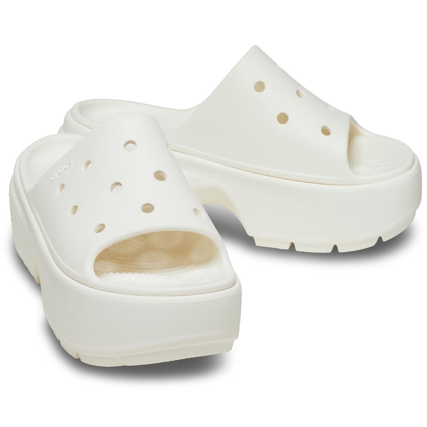 Crocs Unisex Stomp Slide in Chalk