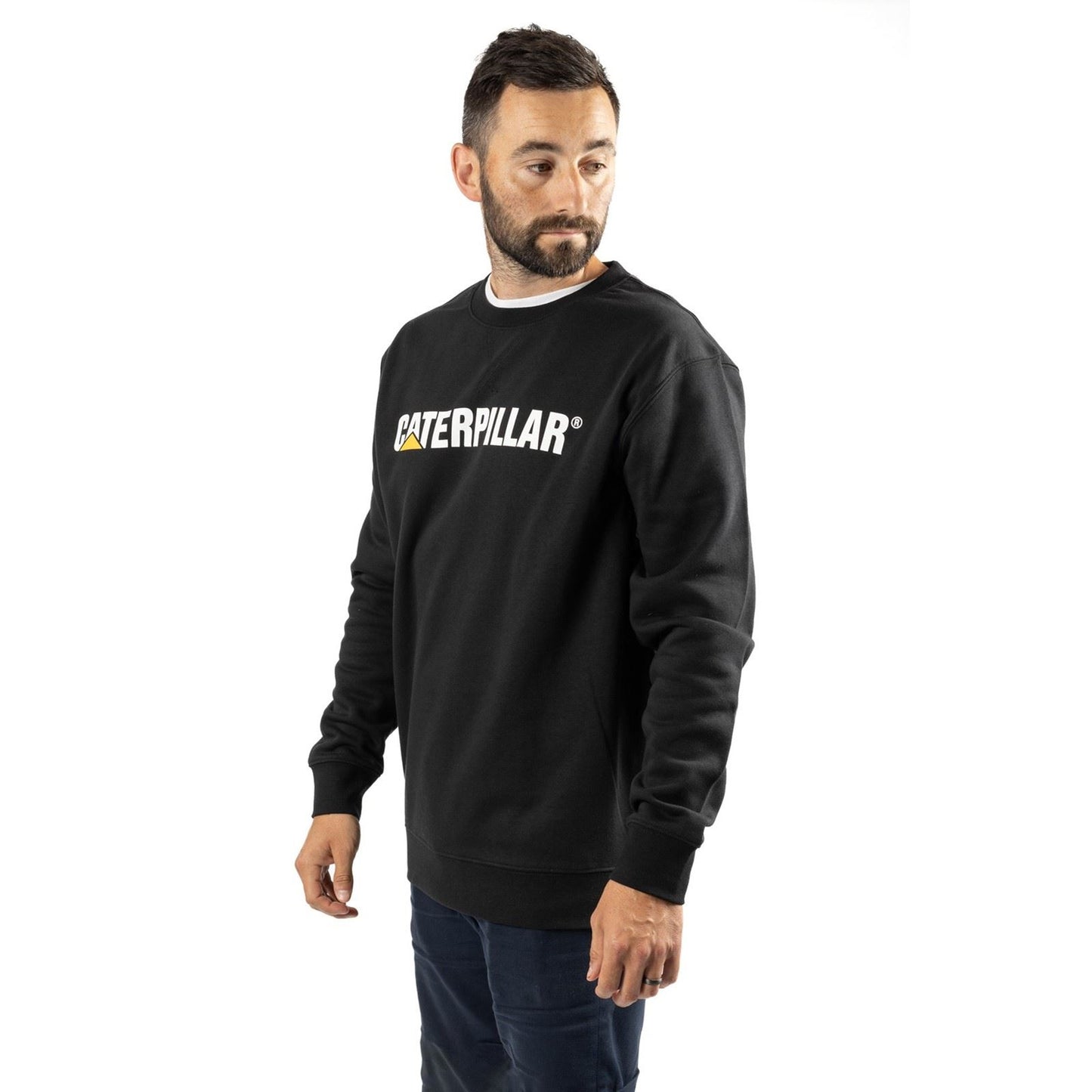 Caterpillar Men's Midweight Crewneck Sweatshirt in Black