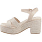 Hush Puppies Jamelia Espadrille Heel Textile Women's Nude Sandals