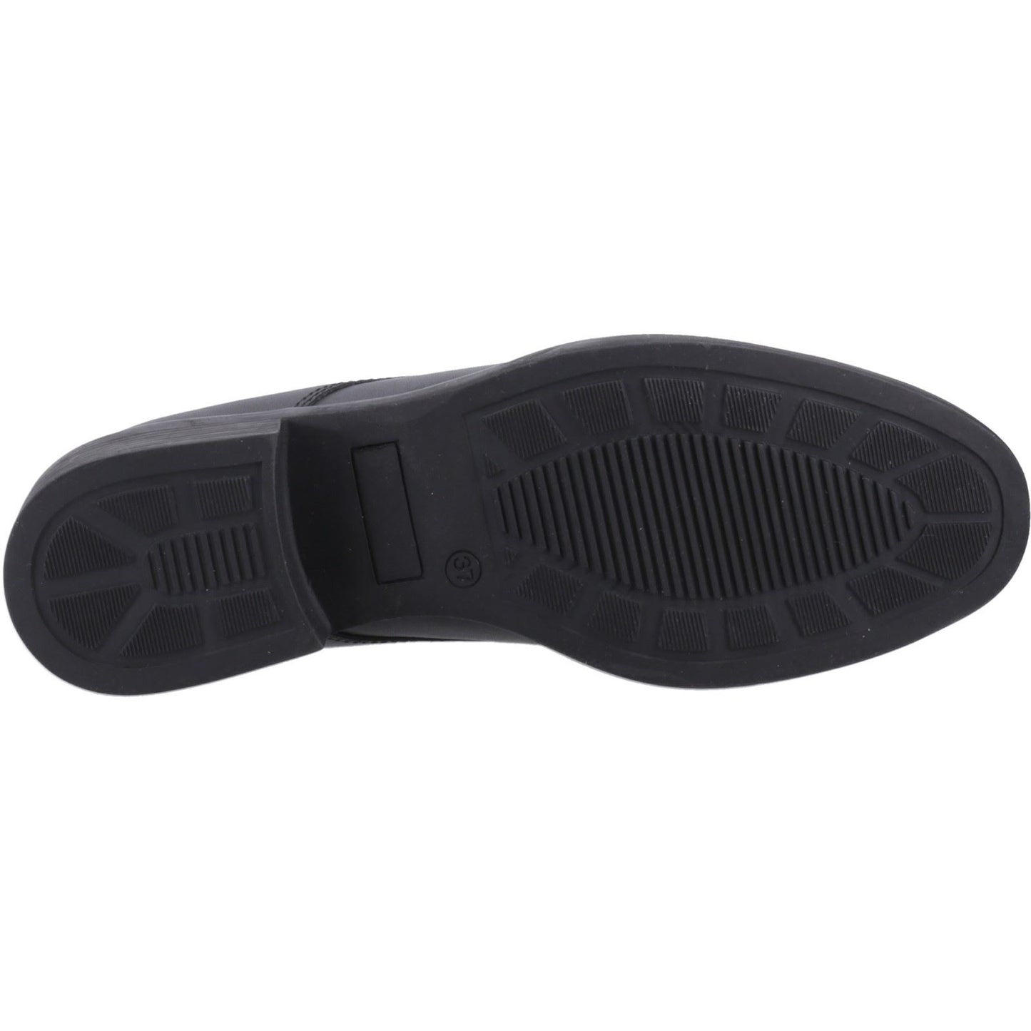 Hush Puppies Anastasia Leather Youth Black Lace-Up Shoes