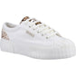 Superga Women's 2631 Calfhair Details Trainer in White Avorio/Leopard Spots