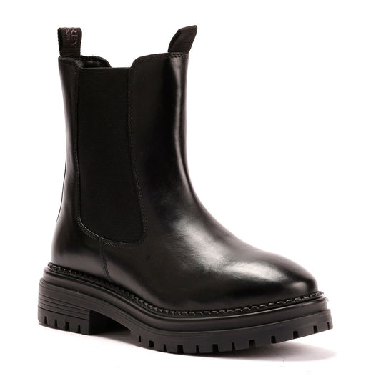 Osprey London The Hampton Chelsea Leather Women's Black/Merlot Boots