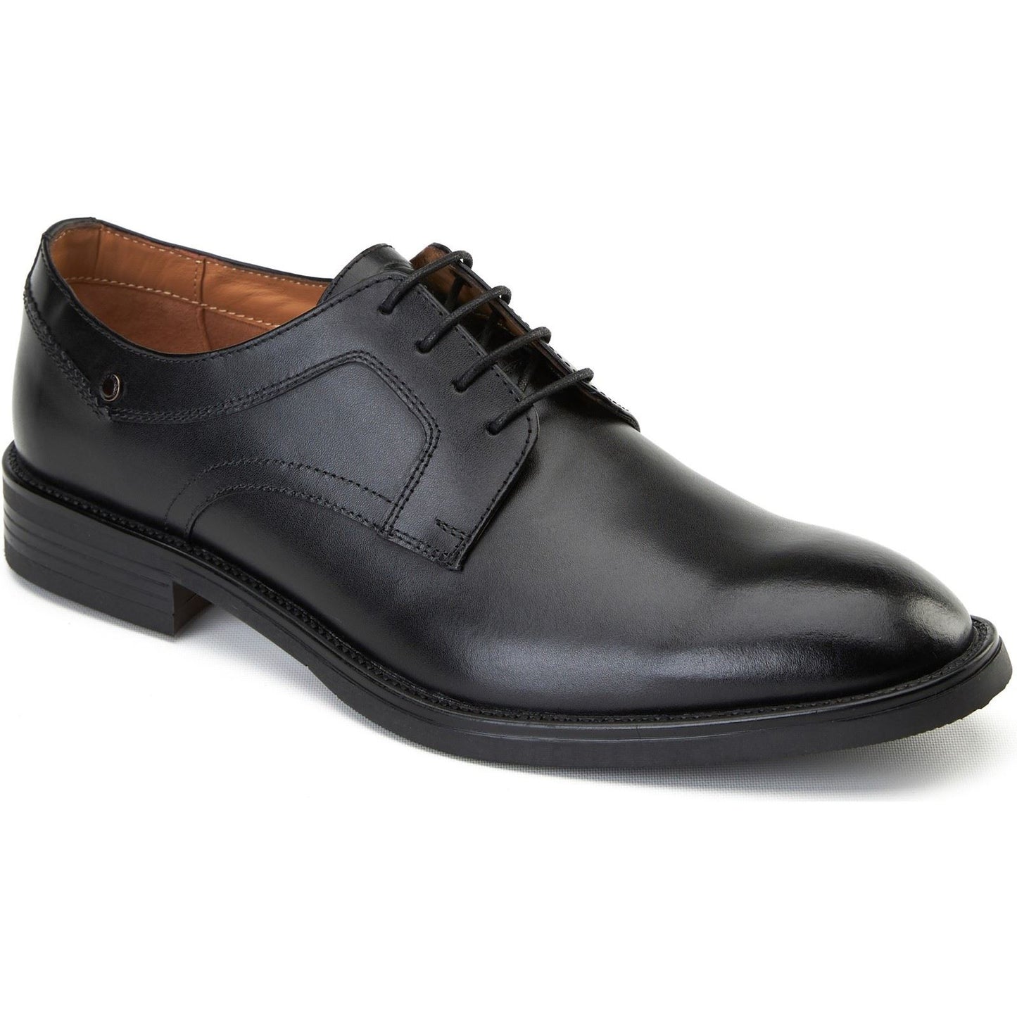 Base London Sleeve Leather Men's Black Lace-Up Shoes