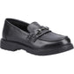 Hush Puppies Lydia Leather Youth Black Loafers