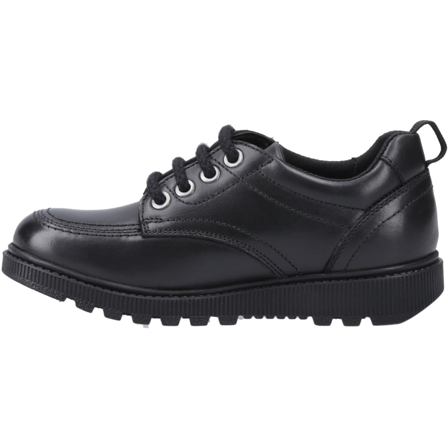 Hush Puppies Keeley Leather Youth Black Lace-Up Shoes
