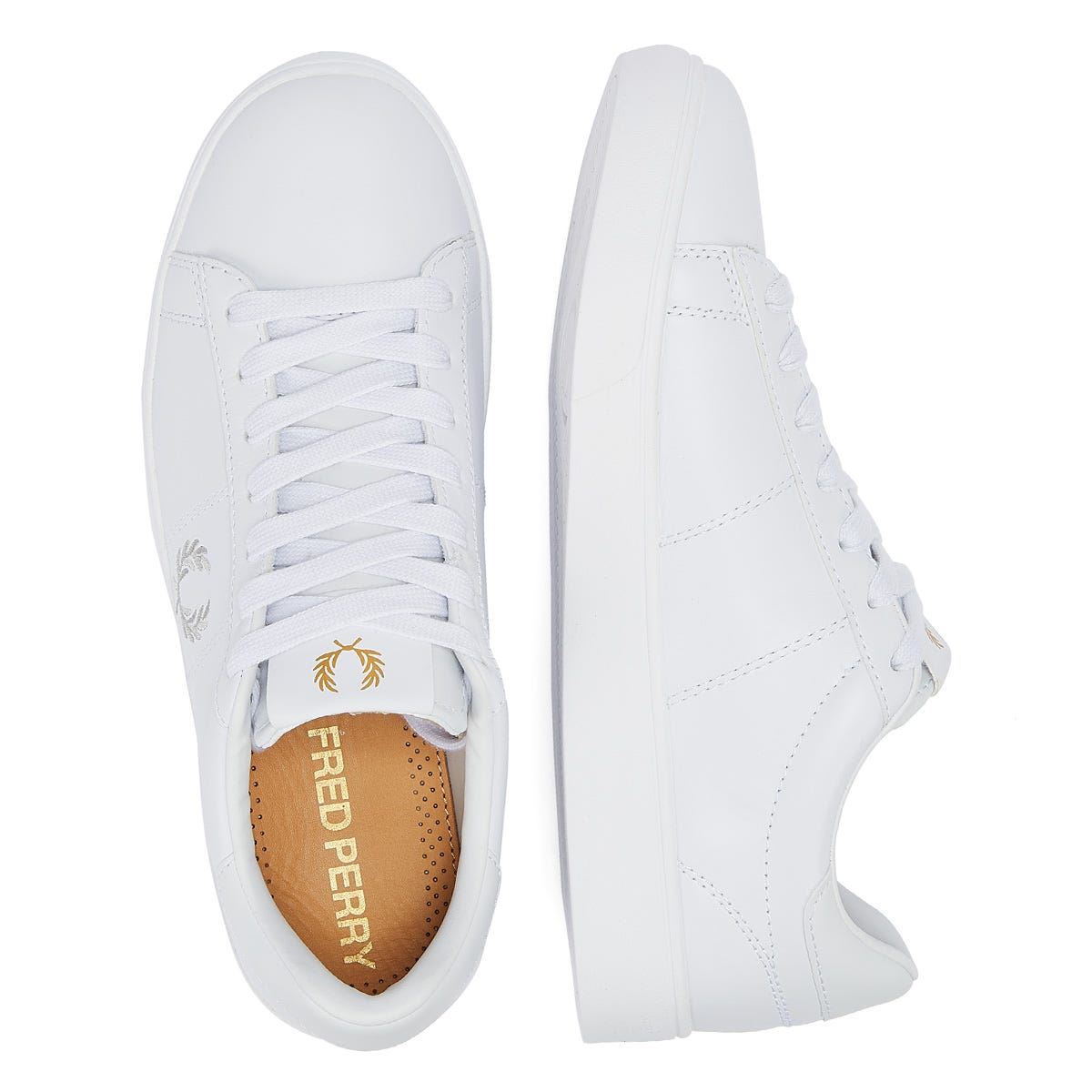Fred Perry Spencer Leather Mens White/Silver Trainers