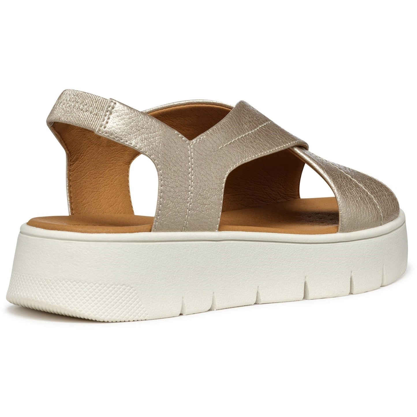 Geox D DANDRA 40 Synthetic Polyurethane Women's Light Gold Sandals