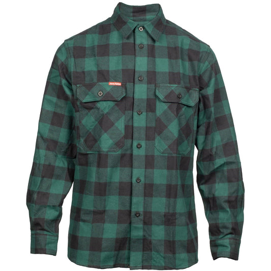 Hard Yakka Men's Long Sleeve Check Flannel Shirt in Green