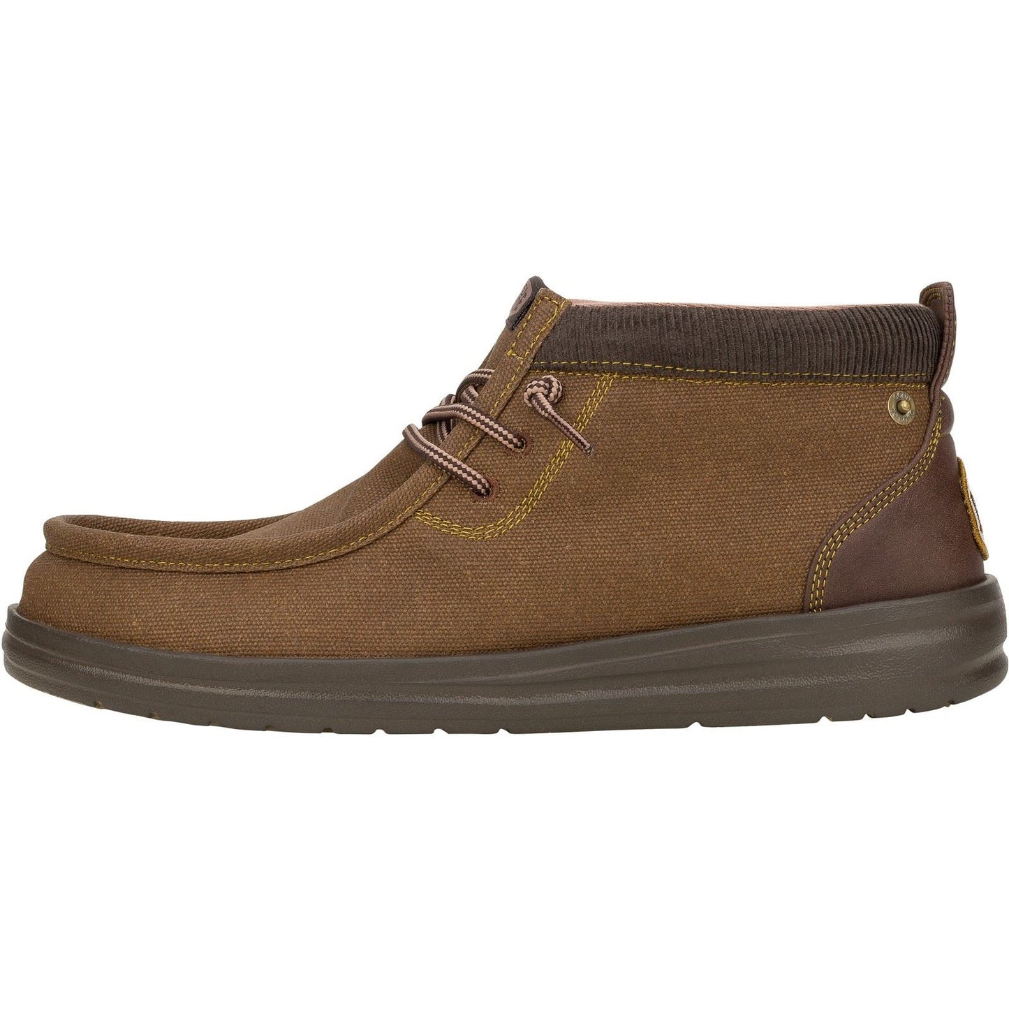 HEYDUDE Men's Wally Mid GripR Boots in Dark Brown