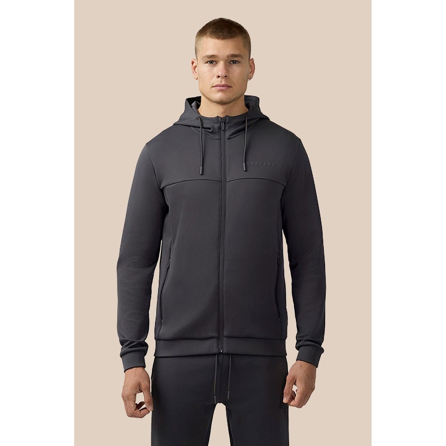 Castore Scuba Full Zip Through Hoody Polyester Men's Grey Hooded Sweatshirt
