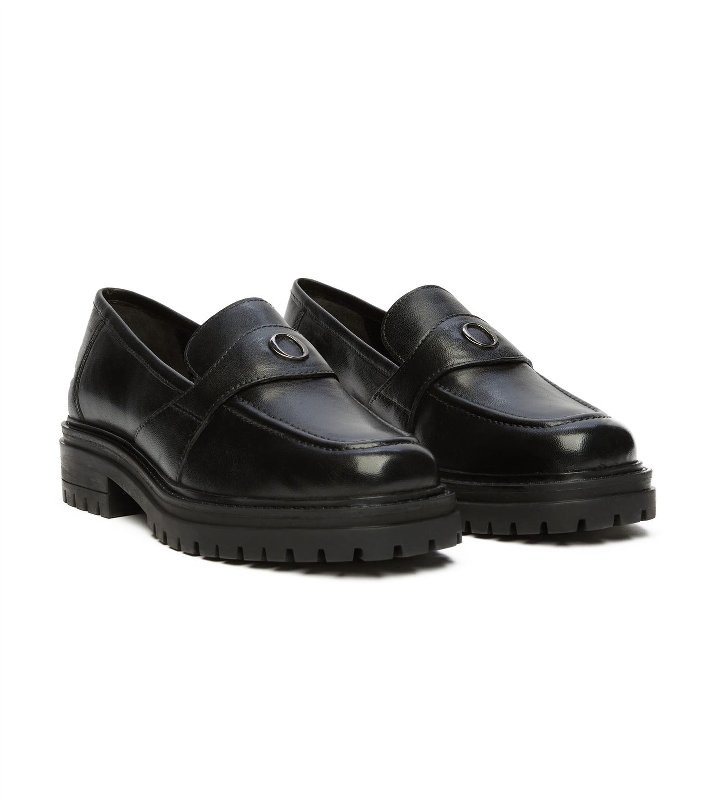Osprey London The Greenwich Leather Women's Black Loafers