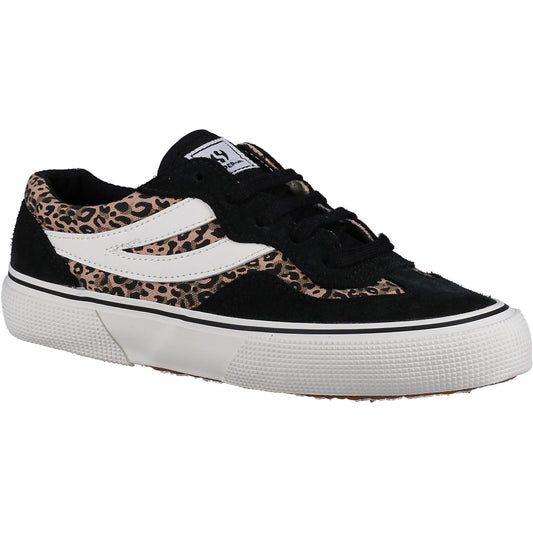 Superga Women's 2941 Revolley Leopard Trainer in Black/Micro Leopard