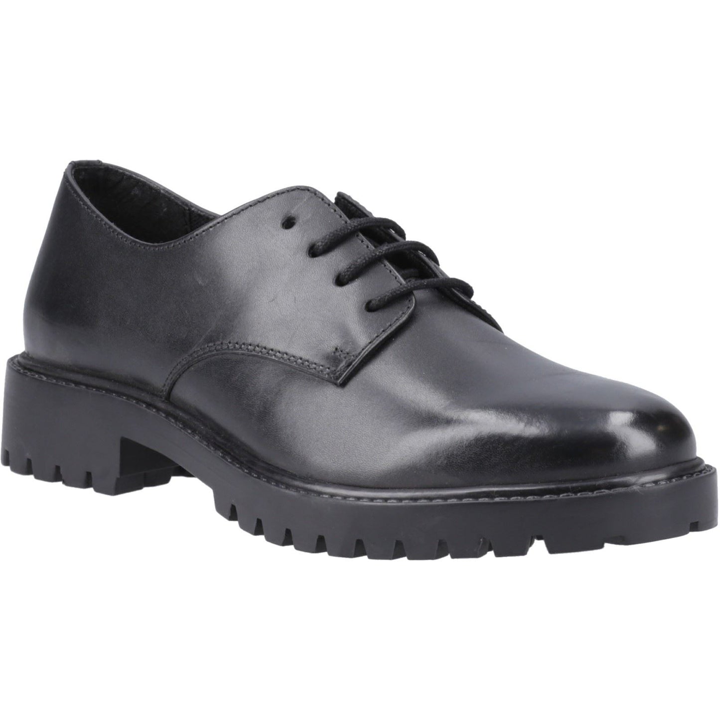 Hush Puppies Aubrey Lace Up Leather Women's Black Derby Shoes