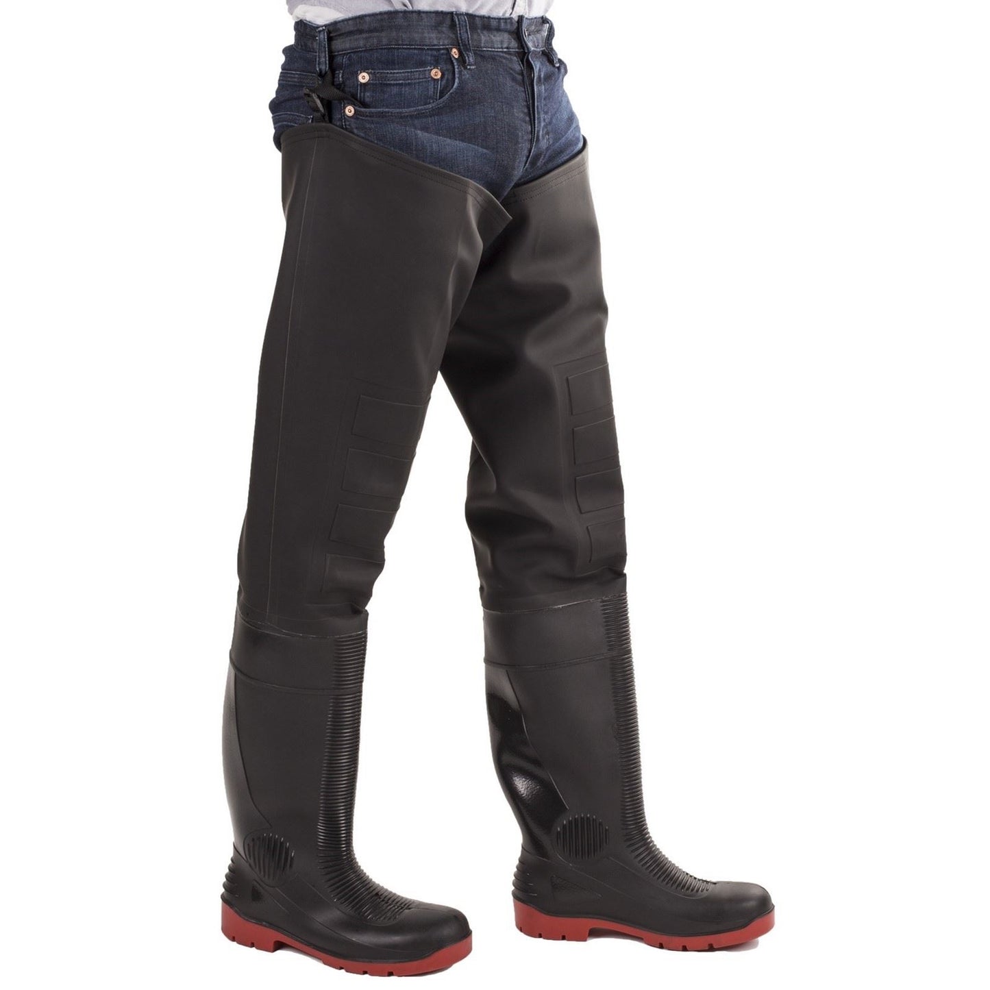 Amblers Safety Unisex Rhone Thigh Safety Wader in Black/Red