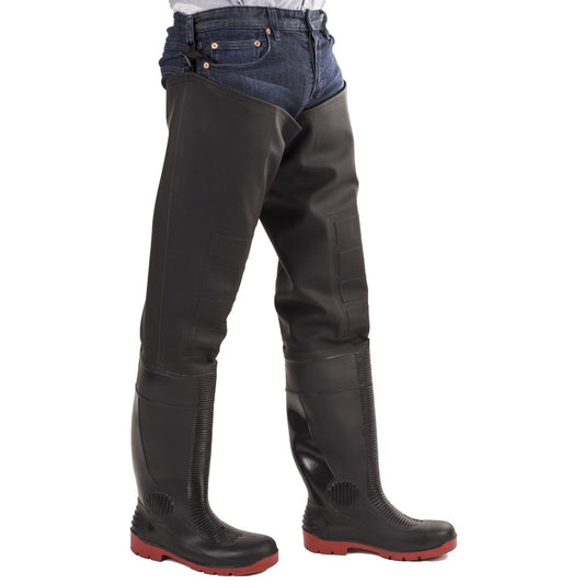 Amblers Safety Rhone Thigh Safety Wader in Black/Red