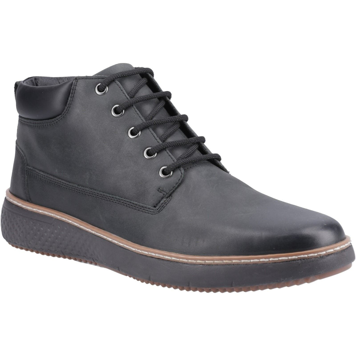 Hush Puppies Kian Leather Men's Black Ankle Boots