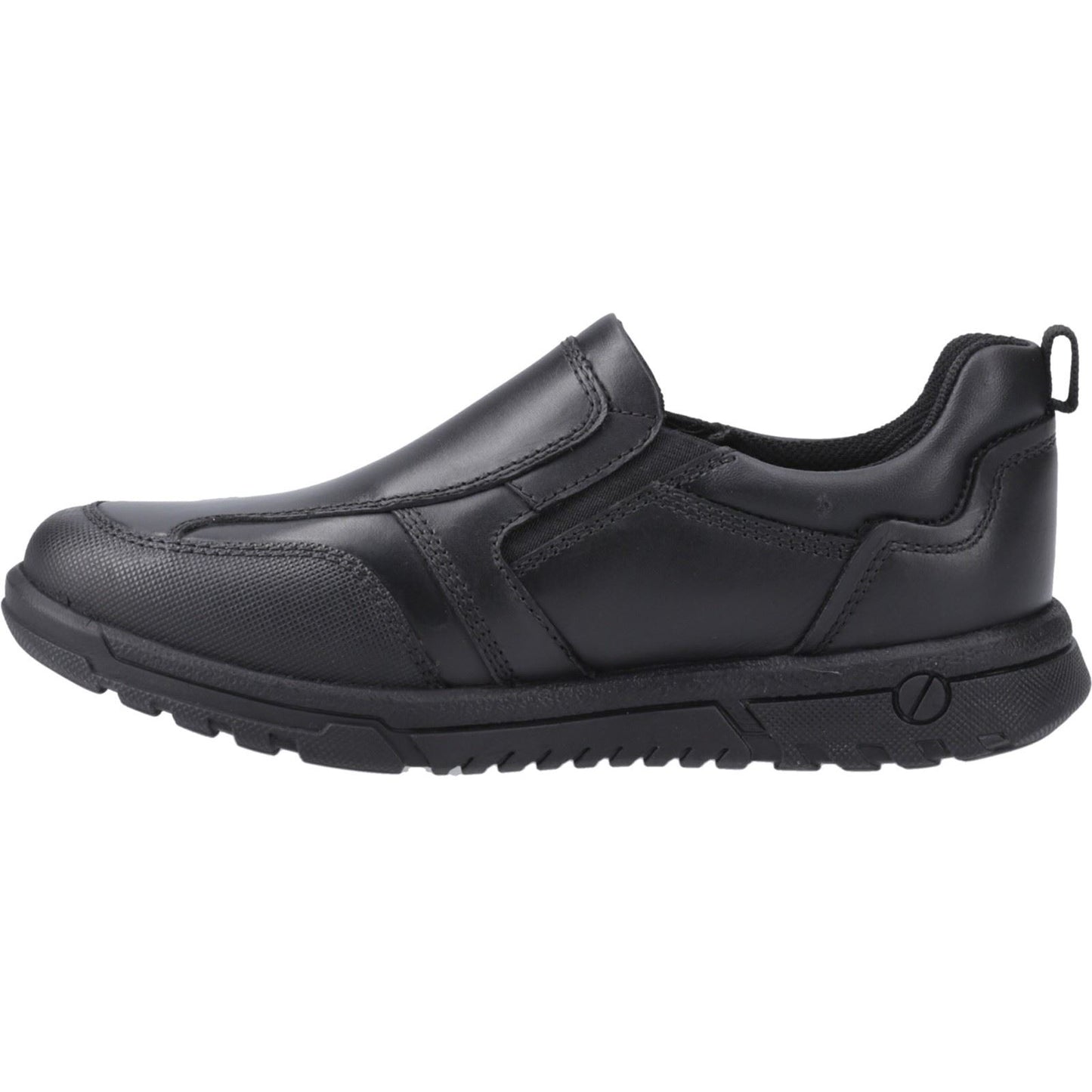 Hush Puppies Sergio Leather Junior Black Loafers