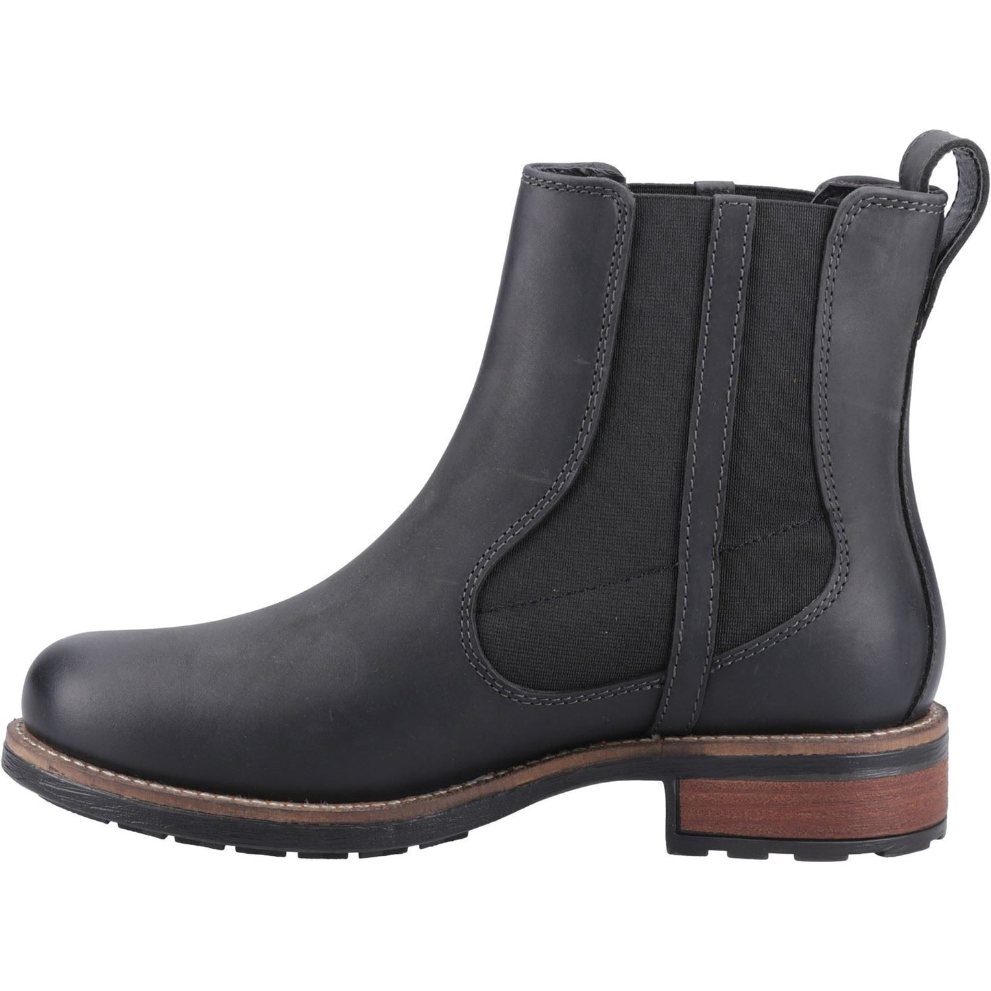 Cotswold Notgrove Leather Women's Black Flat Chelsea Boots