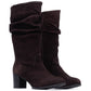 Hush Puppies Cosima Suede Women's Chocolate Heeled Knee High Boots