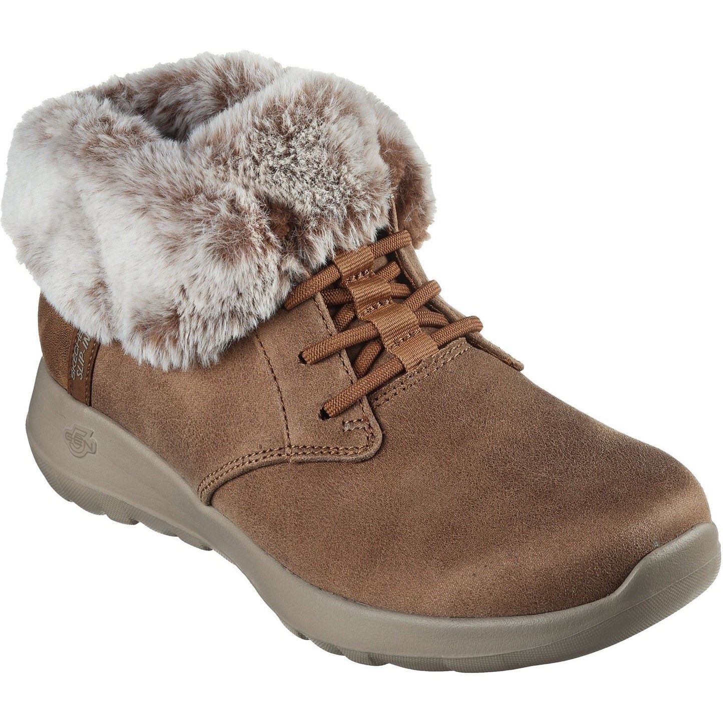 Skechers On-the-GO Joy Cozy Charm Polyester Women's Chestnut Winter Ankle Boots