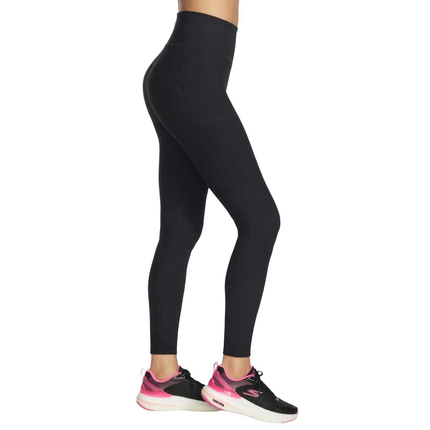 Skechers Performance GOFLEX Rib Nylon Women's Black Sports Leggings