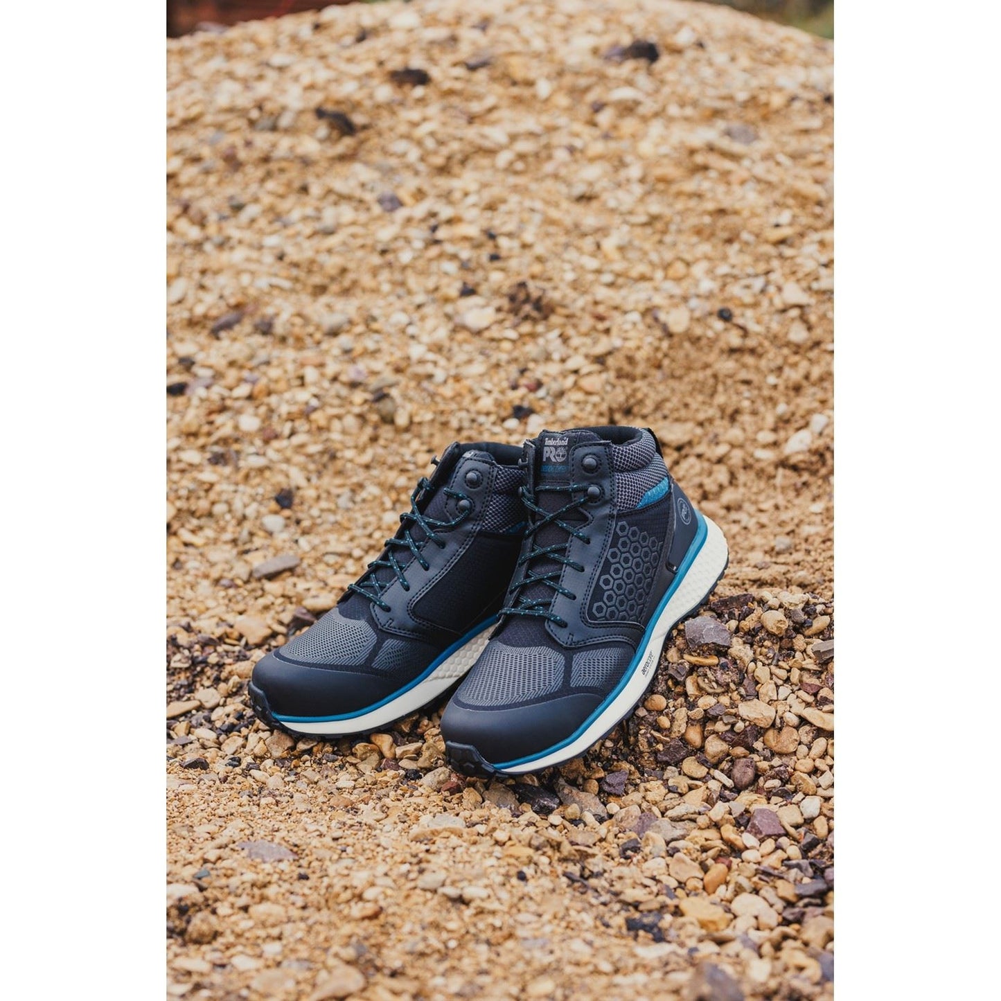 Timberland Pro Men's Reaxion Mid Composite Safety Boot in Black/Blue